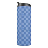 Bloem Geruit Patroon No. 01 - Lichtblauw Thermosbeker (Geroteerd rechts)
