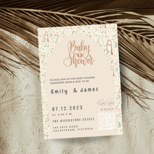 Bloem Geslacht onthullen Baby shower uitnodiging