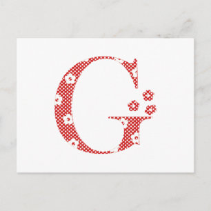 Bloem geventileerde letter G (rood) Briefkaart