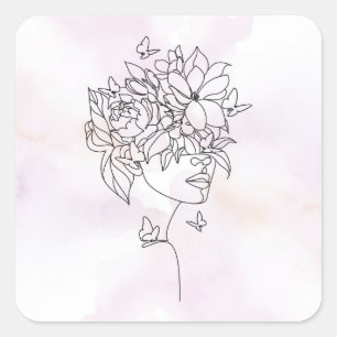 Bloem Gezicht Sticker