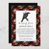 Bloem Gotisch Gereduceerde Trouwgastenlijst Aankondiging (Voorkant / Achterkant)