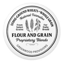 Bloem Graan Label Vintage Typografie Keramische Kn Knop