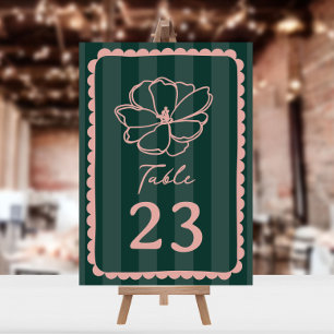 Bloem Groene Streep Bruiloft Kaart