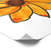 Bloem Hand getrokken gele marker Poster (Hoek)