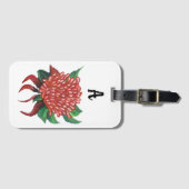 Bloem Handgetekende Waratah Bagagelabel (Voorkant (horizontaal))