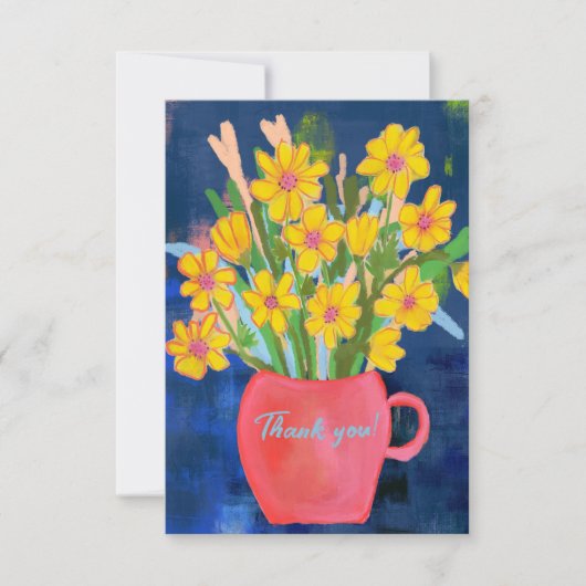 Bloem impressie Dank je wel Bedankkaart (Voorkant)