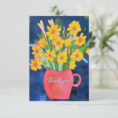 Bloem impressie Dank je wel Bedankkaart (Staand voorkant)