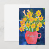 Bloem impressie Dank je wel Bedankkaart (Voorkant / Achterkant)