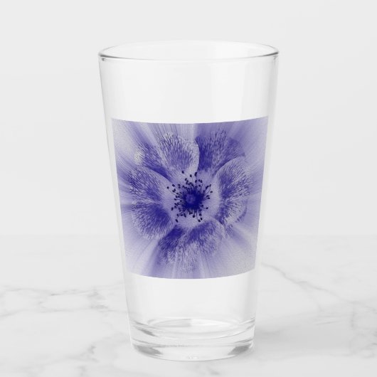 Bloem in blauw glas (Voorkant)