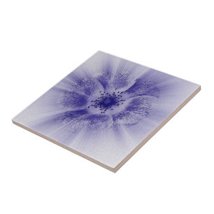 Bloem in blauw tegeltje