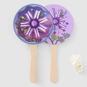 Bloem in de woestijn handwaaier (Voorkant en achterkant)