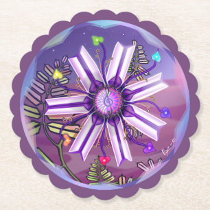 Bloem in de woestijn kartonnen onderzetters