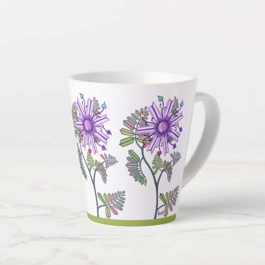 Bloem in de woestijn latte mok (Rechterhoek)