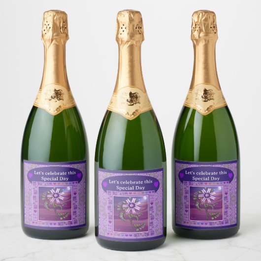 Bloem in de woestijn sparkling wijnetiket (Flessen)