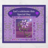 Bloem in de woestijn sparkling wijnetiket (Enkel label)