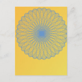 bloem in geel 482 abstracte kunst briefkaart