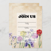 Bloem in handgeschreven vul-in multi-doel kaart (Voorkant / Achterkant)