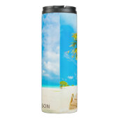 Bloem in Maldiven, aangepaste naam tumbler Thermosbeker (Achterkant)
