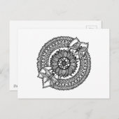 Bloem in Mandala Briefkaart (Voorkant / Achterkant)