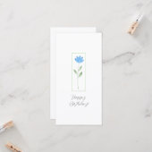 Bloem in waterverf blauw kaart (Voorkant / Achterkant in situ)