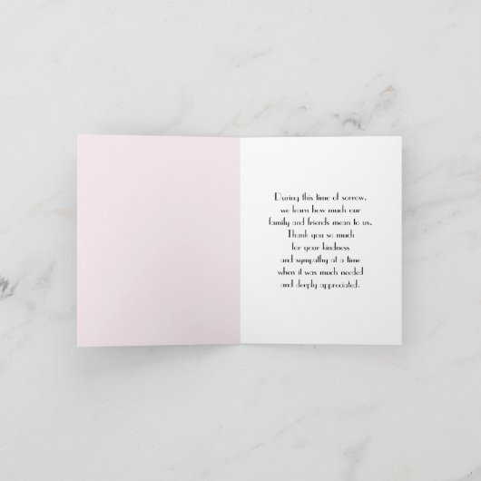 Bloem in zwart Lijst Sympathie bedankt Kaart (Binnen)