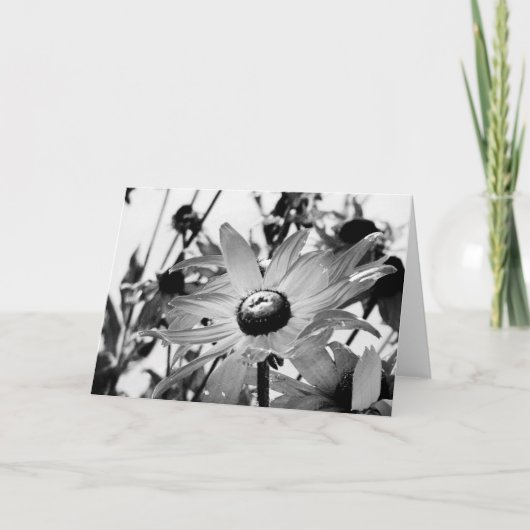Bloem in zwart-wit kaart (Voorkant)