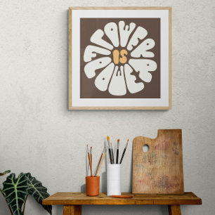 Bloem is Bloem Retro Bruin BG Poster
