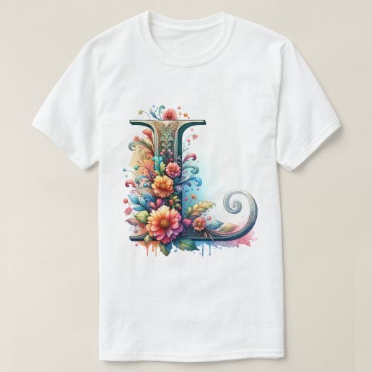 bloem "J"-monogram T-shirt (Design voorkant)