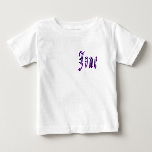 Bloem "Jane" naam, baby T-shirt (Voorkant)