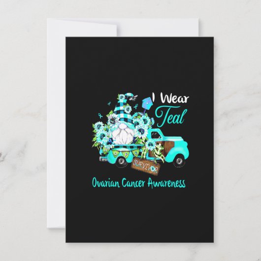 Bloem Kabouter Overlevende Eierstokkanker Bewustzi Kaart (Voorkant)