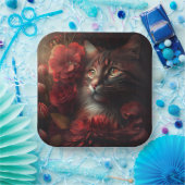 Bloem kat bord van karton (Feest)