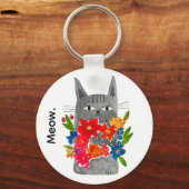 Bloem Kat Sleutelhanger (Voorkant)