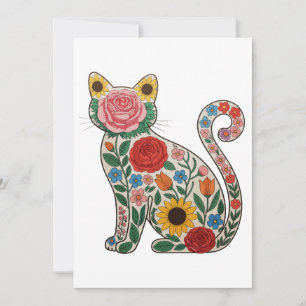 Bloem Kat Wilde Bloemen Kittens Liefhebber Kaart