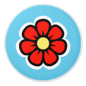 Bloem Keramische Knop (Voorkant)