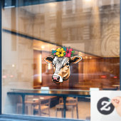 Bloem Koe Raamsticker (Cafe Raam)