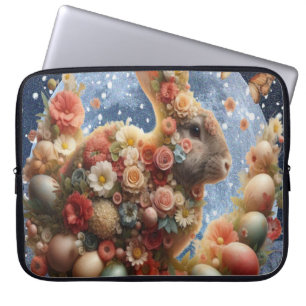 Bloem Konijn Pasen  Laptop Sleeve
