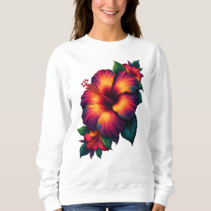 Bloem kunst sweatshirt voor vrouwen