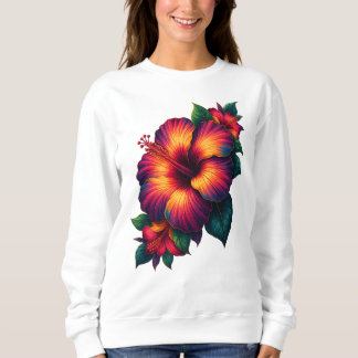 Bloem kunst sweatshirt voor vrouwen