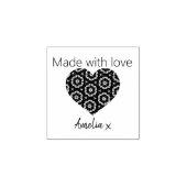 Bloem Liefde Hart - Gemaakt met Liefde Rubberstempel (Afrduk)