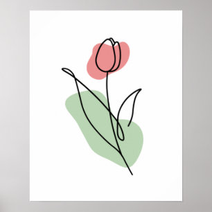 Bloem Lijn Kunst Poster