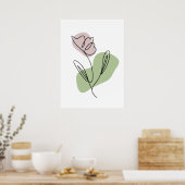 Bloem Lijn Kunst Poster (Keuken)