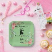 Bloem lijst papieren bordje (Feest)