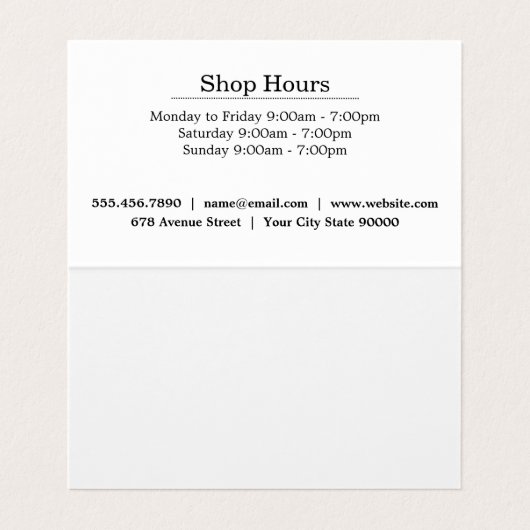 Bloem Lijst Visitekaartjes (Binnenkant ongevouwen)