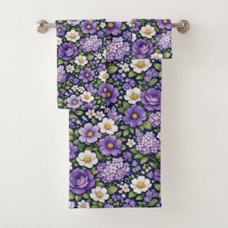 bloem lila bad handdoek