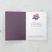 Bloem Lila Boeket nicht Verjaardag Kaart (Binnen)