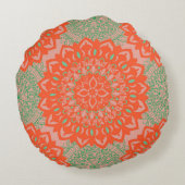 Bloem Mandala Coral Rond Kussen (Achterkant)