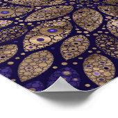 Bloem Mandala - Dot Art - Paars en goud Poster (Hoek)