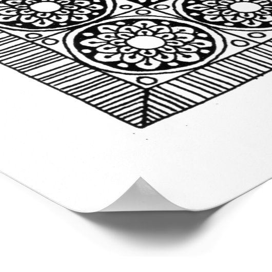 Bloem Mandala II Poster (Hoek)