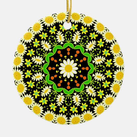 Bloem Mandala Keramisch Ornament (Voorkant)