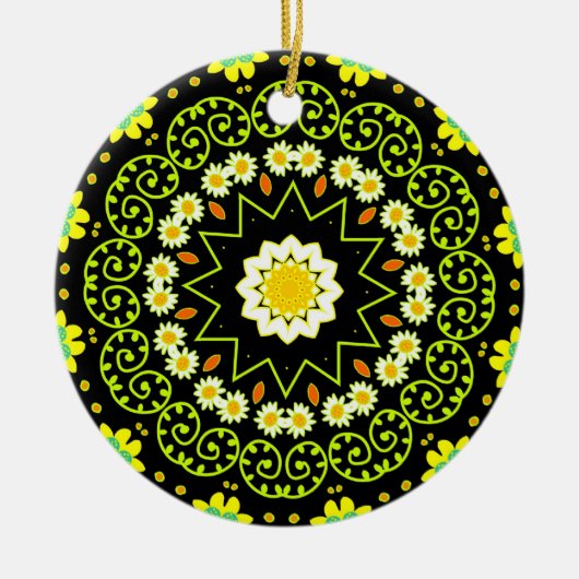 Bloem Mandala Keramisch Ornament (Voorkant)